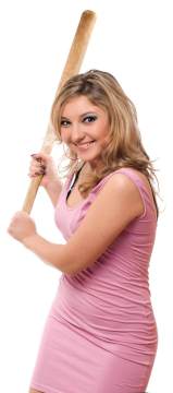 young blonde with a bat in their hands - iclipart