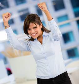 businesswoman-arms-up