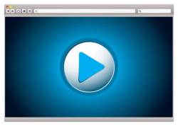 Web internet computer browser with video play button