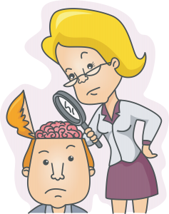 woman-examining-man-brain